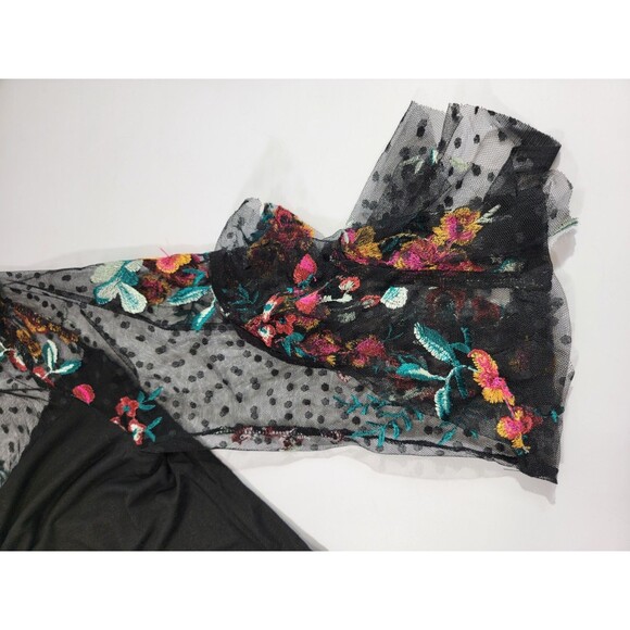 ALK‎ Women's Small Suzanne Betro Embroidered Lace Sleeve Floral Blouse Shirt Top - Picture 7 of 9